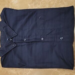 Old Navy Men's Navy Casual Button Down Short-Sleeved Slim Fit Shirt, XL